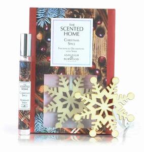 Ashleigh & Burwood Sada dřevěných vloček s vůní CHRISTMAS SPICE se sprejem