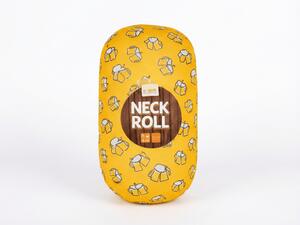 Cestovní polštářek BEER NECK ROLL 30x15 cm, žlutý