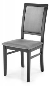 Jídelní židle SYLWEK – masiv, látka, více barev tmavý ořech / béžová