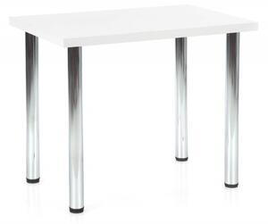 Jídelní stůl MODEX –⁠ 90x60x75, chrom/dřevo, bílá