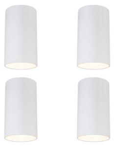 Sada 4 moderních přisazených bodových svítidel bílá 5,5 cm GU10 50 mm - Tuba