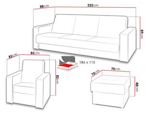 Sestava nábytku do obývacího pokoje RIALTO - černá ekokůže / šedá