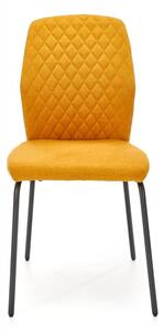 Jídelní židle MARLIN - ocel, látka, žlutá