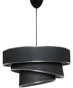 Závěsné svítidlo v černo-stříbrné barvě s textilním stínidlem ø 40 cm Couper – Opviq lights