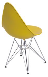 Židle Rush DSR - žlutá/nohy chrom
