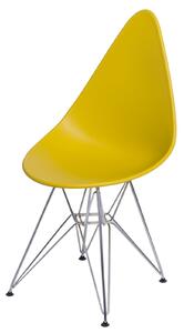 Židle Rush DSR - žlutá/nohy chrom