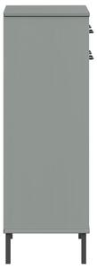 Botník Oslo s kovovými nohami - masivní borové dřevo | šedý