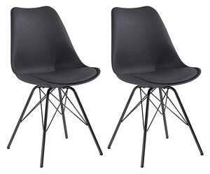 Homexperts Židle Ursel, 2 kusy (černá) (100267120001)