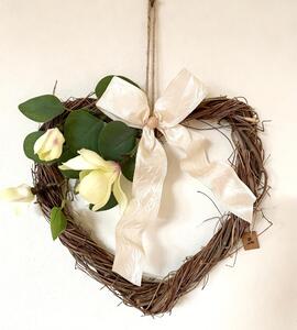 JL Dekorace srdce s magnolií 30 cm