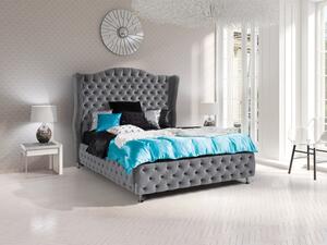 Čalouněná manželská postel 140x200 PLON - světlá šedá