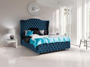 Čalouněná manželská postel 160x200 PLON - modrá