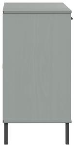 Příborník Oslo s kovovými nohami - masivní dřevo - 113x40x77 cm | šedý