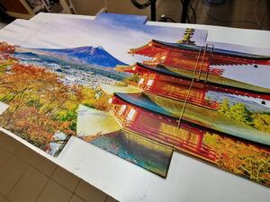 5-dílný obraz výhled na Chureito Pagoda a horu Fuji