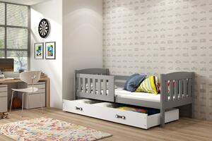 Dětská postel KUBUS 1 90x200 cm, grafitová/bílá (Volba matrace: Pěnová matrace)
