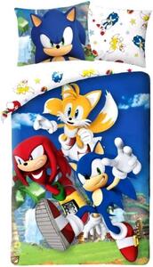 Souprava ložního povlečení Ježek Sonic - 100% bavlna - 70 x 90 cm + 140 x 200 cm