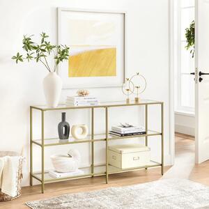 Massive home | 3patrový skleněný stolek Laura ve zlaté barvě LGT024A01