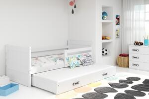 Dětská postel s přistýlkou RICO 2 80x190 cm, bílá/bílá (Volba matrace: Pěnová matrace)