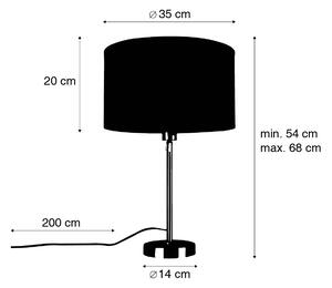 Stolní lampa černá nastavitelná se stínidlem světle šedá 35 cm - Parte