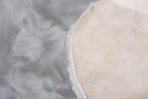 TAPISO Chlupatý kobereček ve tvaru medvídka - 60x90 cm - světle šedý