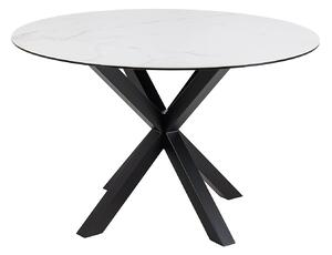 Actona Jídelní kulatý stůl Heaven 120 cm bílý mramor/černý