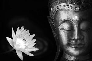 Tapeta božský černobílý Budha