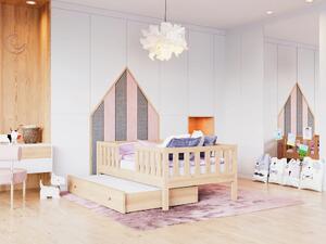 Dětská postel Lilly 5 s přistýlkou - 120 x 200 cm - přírodní borovice