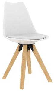 Jídelní židle 4 ks bílé PP a masivní bukové dřevo