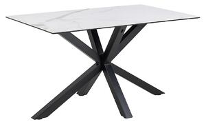 Actona Jídelní stůl Heaven 135 cm bílý mramor/černý