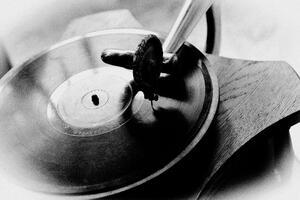 Fototapeta černobílý starožitný gramofon