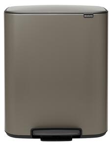 Brabantia odpadkový pedálový koš Bo 2x30L, platinová