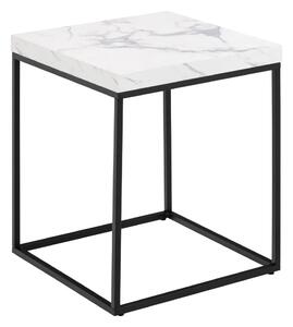 Actona Odkládací stolek Barossa 40 cm bílý mramor/černý