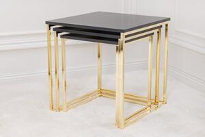 FurniGO Odkládací stolek New Elements sada 3ks zlatý