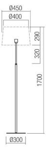 Redo Stojací lampa NEMIA, 1xE27, v. 170 cm Barva: Černá