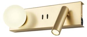 Redo Nástěnné LED svítidlo NORMA 5+3W, š. 28 cm, USB-A/USB-C Barva: Zlatá, Barva světla: 3000K