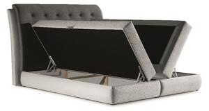 Mohutná kontinentální postel Vika 180x200, grafit + stříbrná