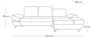 Rozkládací sedačka s úložným prostorem SYLVIA - žlutá