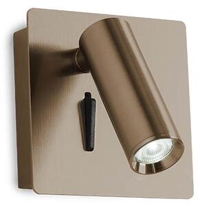 Redo Nástěnné LED svítidlo TOMIX, 3W, 86x86 mm, nestmívatelné Barva: Antická bronzová, Barva světla: 3000K