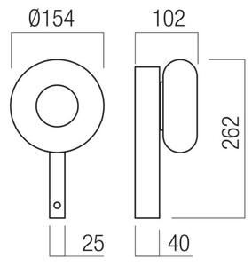 Redo Nástěnné LED svítidlo ETHOS, 9W, v. 262 mm, CCT 2700-3000K