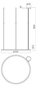Redo Závěsné LED svítidlo HALLEY, 80W, ø 153 cm, CCT 2700-4000K
