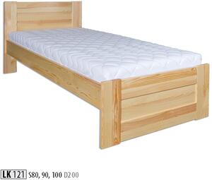 Dřevěná postel 100x200 LK121 (Barva dřeva: Ořech)