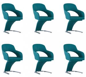 Jídelní židle 6 ks umělá kůže / chrom Dekorhome Cappuccino