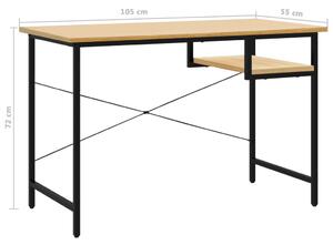 Psací stůl / PC stůl Erwood - 105 x 55 x 72 cm - MDF a kov | černý a světlý dub