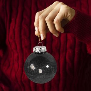 Tutumi, vánoční ozdoby na stromeček 30ks SYSD1688-061, průhledná-černá, CHR-08413