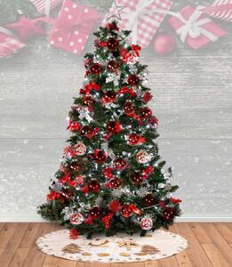 Tutumi, vánoční ozdoby na stromeček 30ks SYSD1688-070, průhledná-červená, CHR-08412
