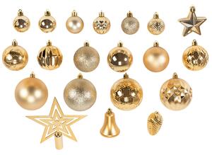 Tutumi, vánoční ozdoby na stromeček 45ks SYSD1688-199, zlatá, CHR-08418