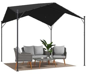 Outsunny pergola 3 x 3 m — nakloněná střecha, polyester UPF30+, pozinkovaný kovový rám, venkovní altán, terasa | Aosom