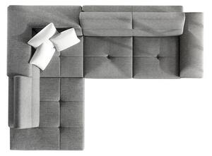 Rozkládací sedačka s úložným prostorem SAN DIEGO - hořčicová / šedá, levý roh