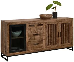 ŠIROKÁ KOMODA, mangové dřevo, přírodní barvy, světle hnědá, 175/80/40 cm Carryhome - Komody na nožičkách