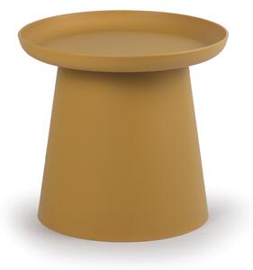 Plastový kávový stolek FUNGO, průměr 50 cm, okrový