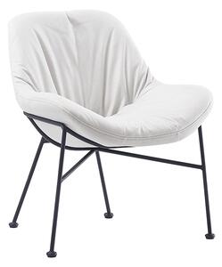Jídelní židle KALIFA látka béžová s efektem broušené kůže, kov černý lak mat